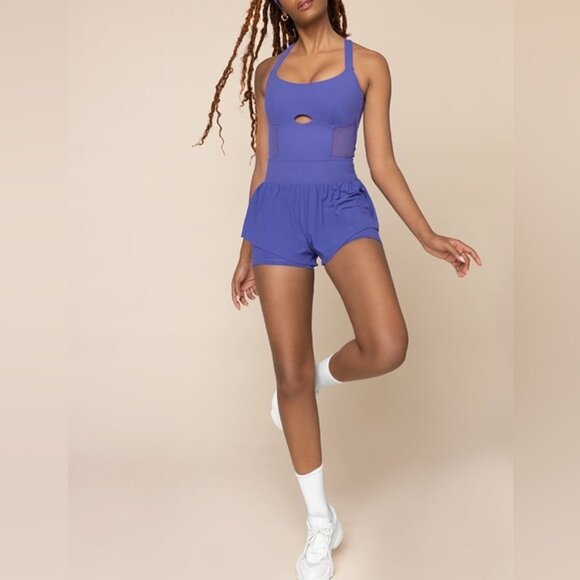 POPFLEX Pants - Popflex Supershort™ Runsie  in Iris Built In Shorts Size 1X